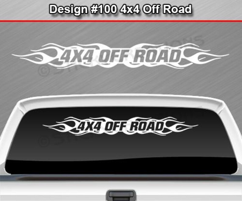 Design #100 4X4 OFF ROAD Decal Sticker Windshield Window Vinyl Graphic ...