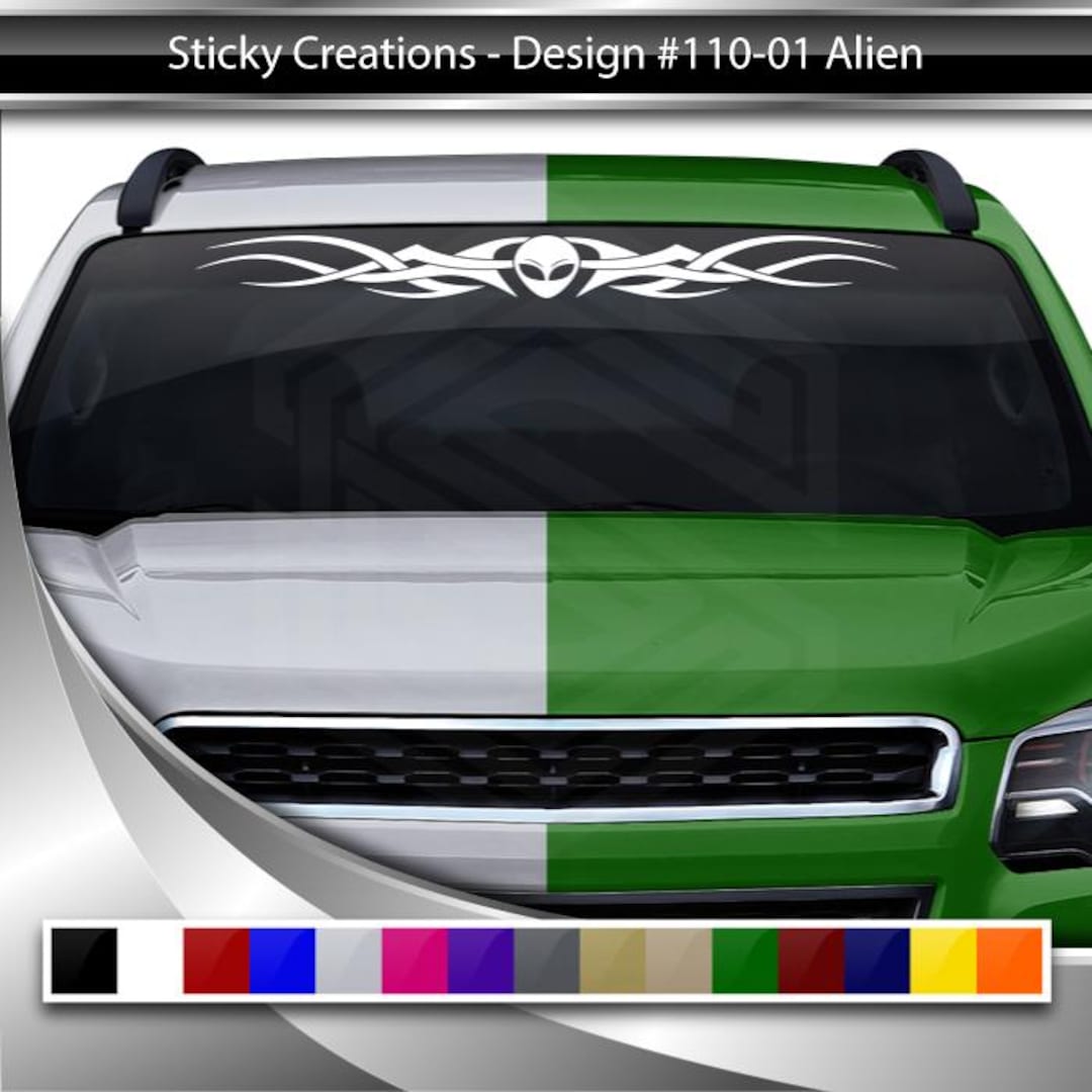 Design #110-01 ALIEN Decal Sticker Windshield Window Vinyl Graphic ...