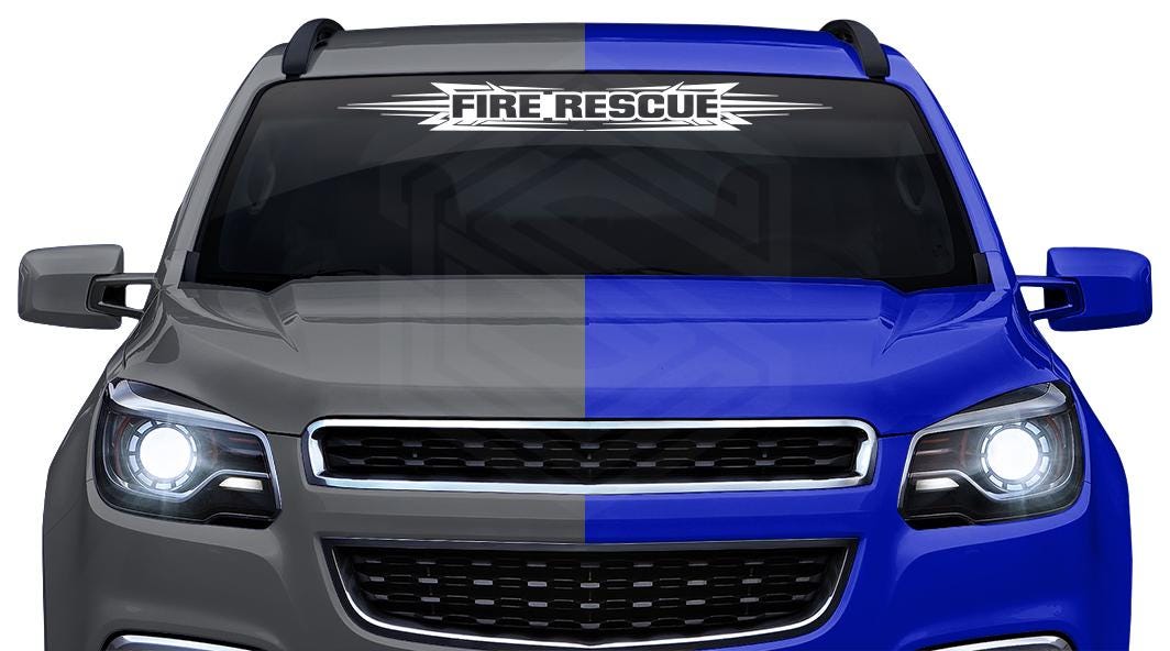 Design #117 FIRE RESCUE Decal Sticker Windshield Window Vinyl Graphic ...