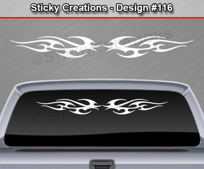 Design #116 TRIBAL FLAME Decal Sticker Windshield Window Vinyl Graphic ...