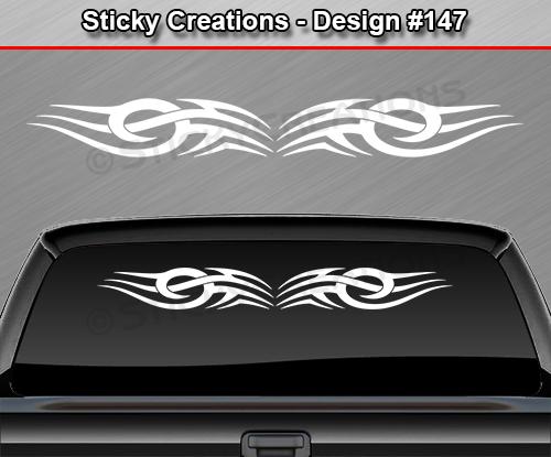Machine Scroll Car Sticker Design #147 TRIBAL SCROLL Accent Decal Sticker Windshield Window Vinyl ...