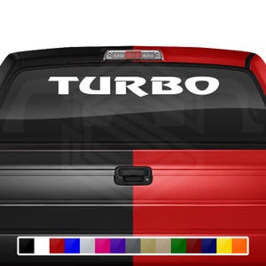 TURBO Aufkleber Aufkleber für Windschutzscheibe Fenster Vinyl Grafik Banner Auto LKW Geländewagen Auto Fahrzeug Schrift-Review Caps Racing Performance JDM Motorsports