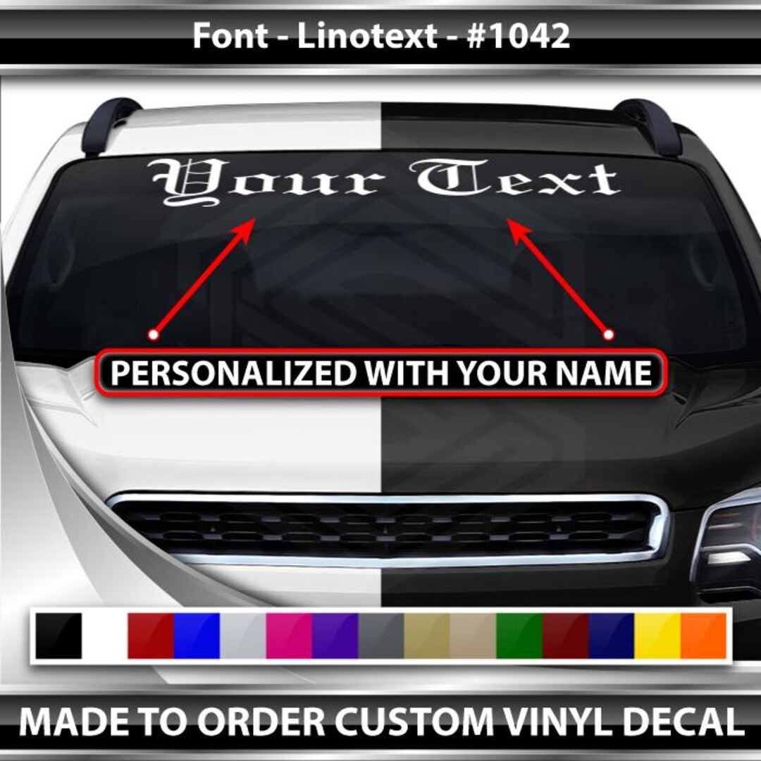 Custom Text Personalized Name Decal Sticker Windshield Window Vinyl ...