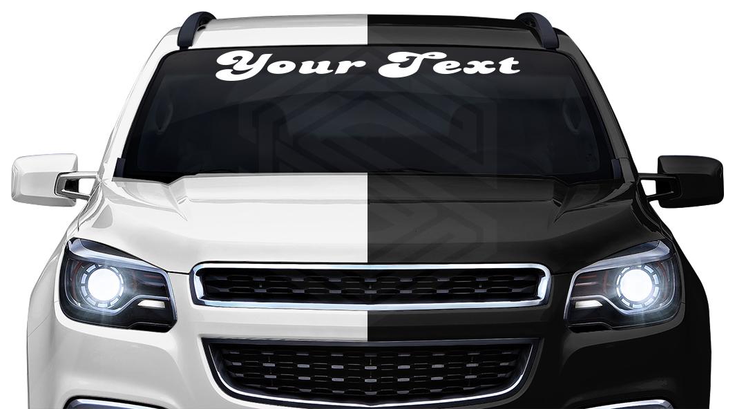 thumbnail image 2 of Custom Text Vinyl Decal Sticker – Funny Or Personalized Name For Car, Van, Windscreen – Choose Color & Font – UK Made 2 of 6