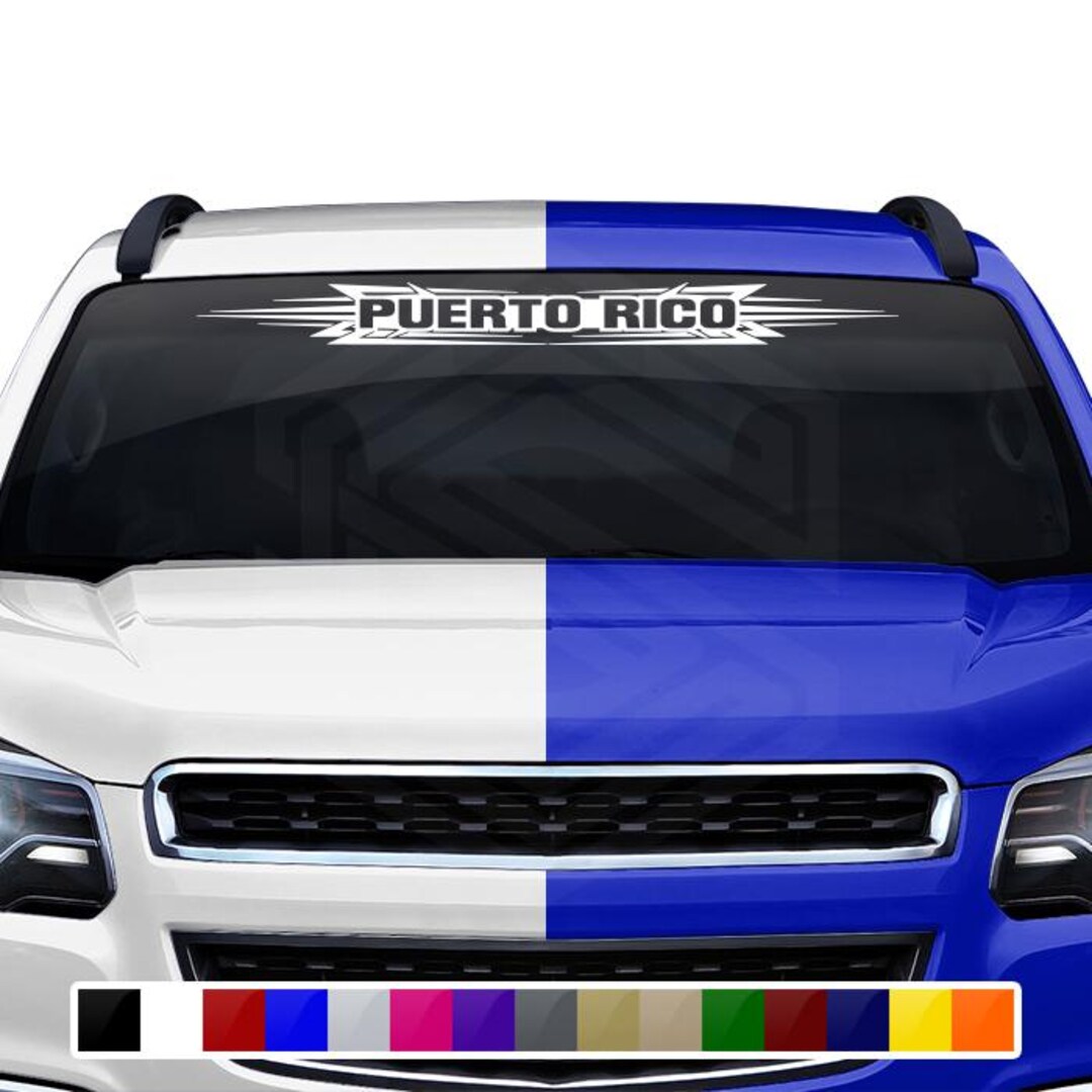 Design #117 PUERTO RICO Decal Sticker Windshield Window Vinyl Graphic ...