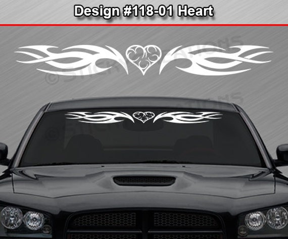 TRIBAL HEARTS DECAL VINYL GRAPHIC HOOD CAR TRUCK