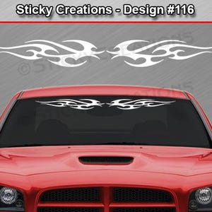 Design #116 TRIBAL FLAME Decal Sticker Windshield Window Vinyl Graphic ...