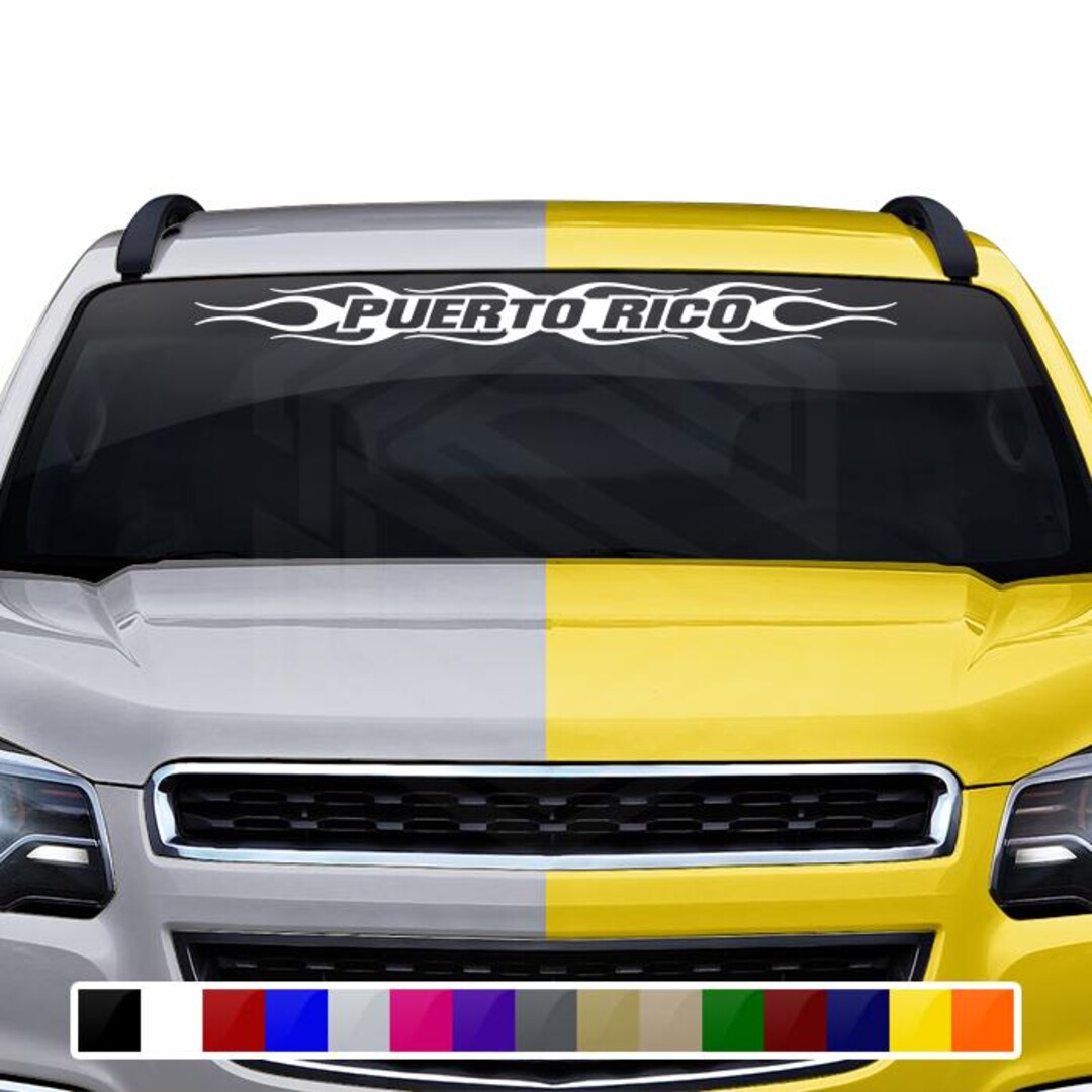 Design #124 PUERTO RICO Decal Sticker Windshield Window Vinyl Graphic ...