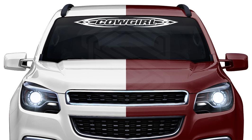 Design #150 COWGIRL Decal Sticker Windshield Window Vinyl Graphic ...