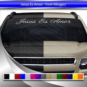 JESUS ES AMOR Decal Sticker Windshield Window Vinyl Graphic Banner for Car Truck suv Auto Vehicle Font-Altogscr Christian Faith Cristiano