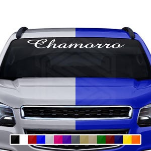CHAMORRO デカール ステッカー フロントガラス ウィンドウ ビニール グラフィック バナー 車 トラック SUV 自動車 グアム島 フォント - Amaze スクリプト 筆記体テキスト