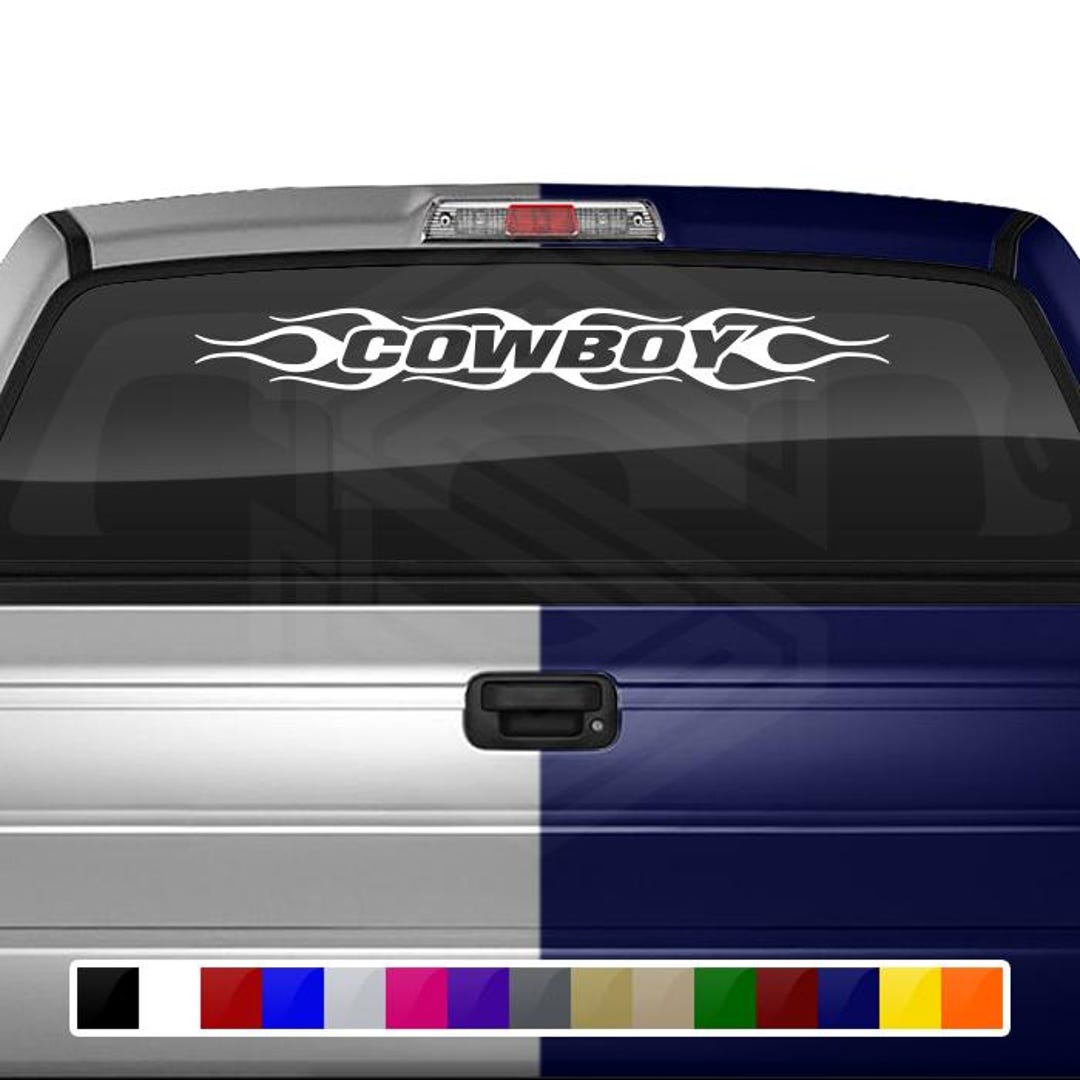 Design #124 COWBOY Decal Sticker Windshield Window Vinyl Graphic Banner ...