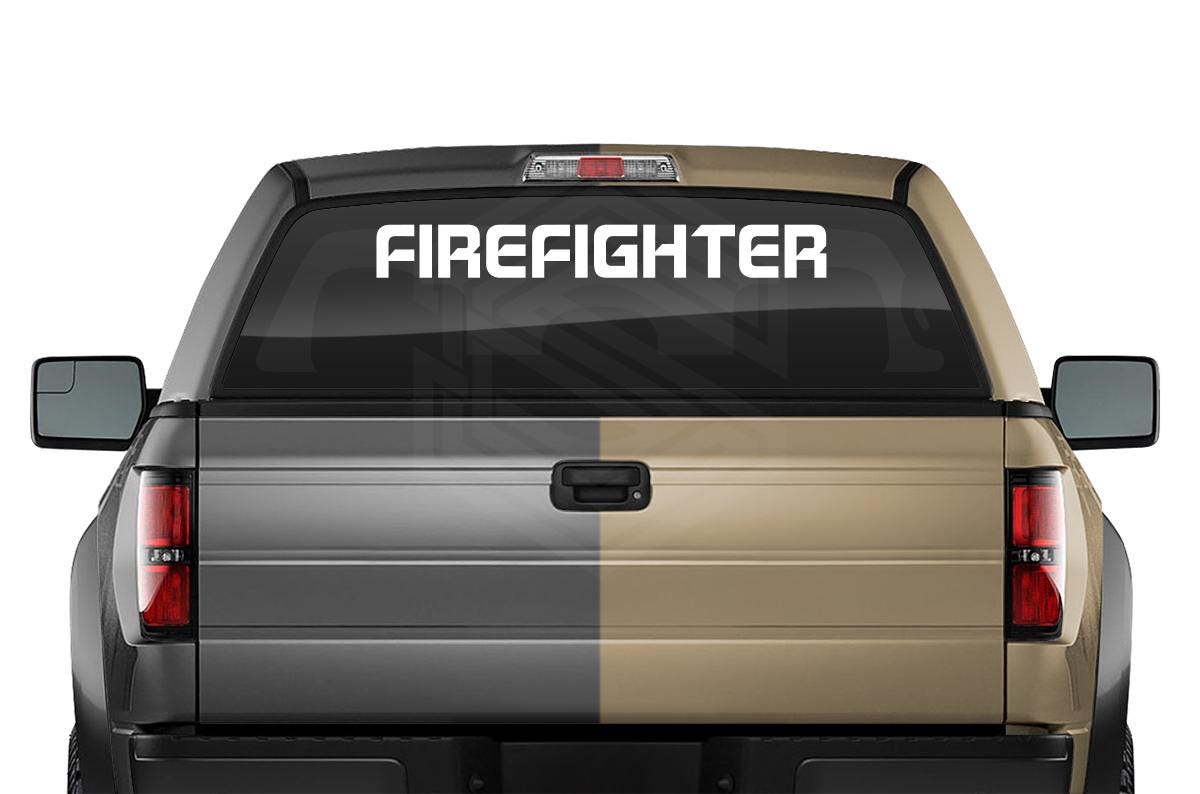 FIREFIGHTER Decal Sticker Windshield Window Vinyl Graphic Banner for ...