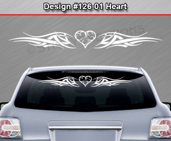 TRIBAL HEART MULTI COLORED DECAL VINYL GRAPHIC HOOD CAR TRUCK