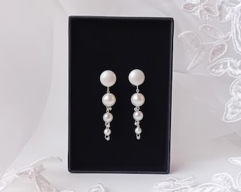 Occasion Dangle Plugs; Steel and Faux Pearl Drop Gauged Earrings (2g , 6mm & up) Wedding Gauges, Ear Tunnels- Handcrafted and Ready to Ship