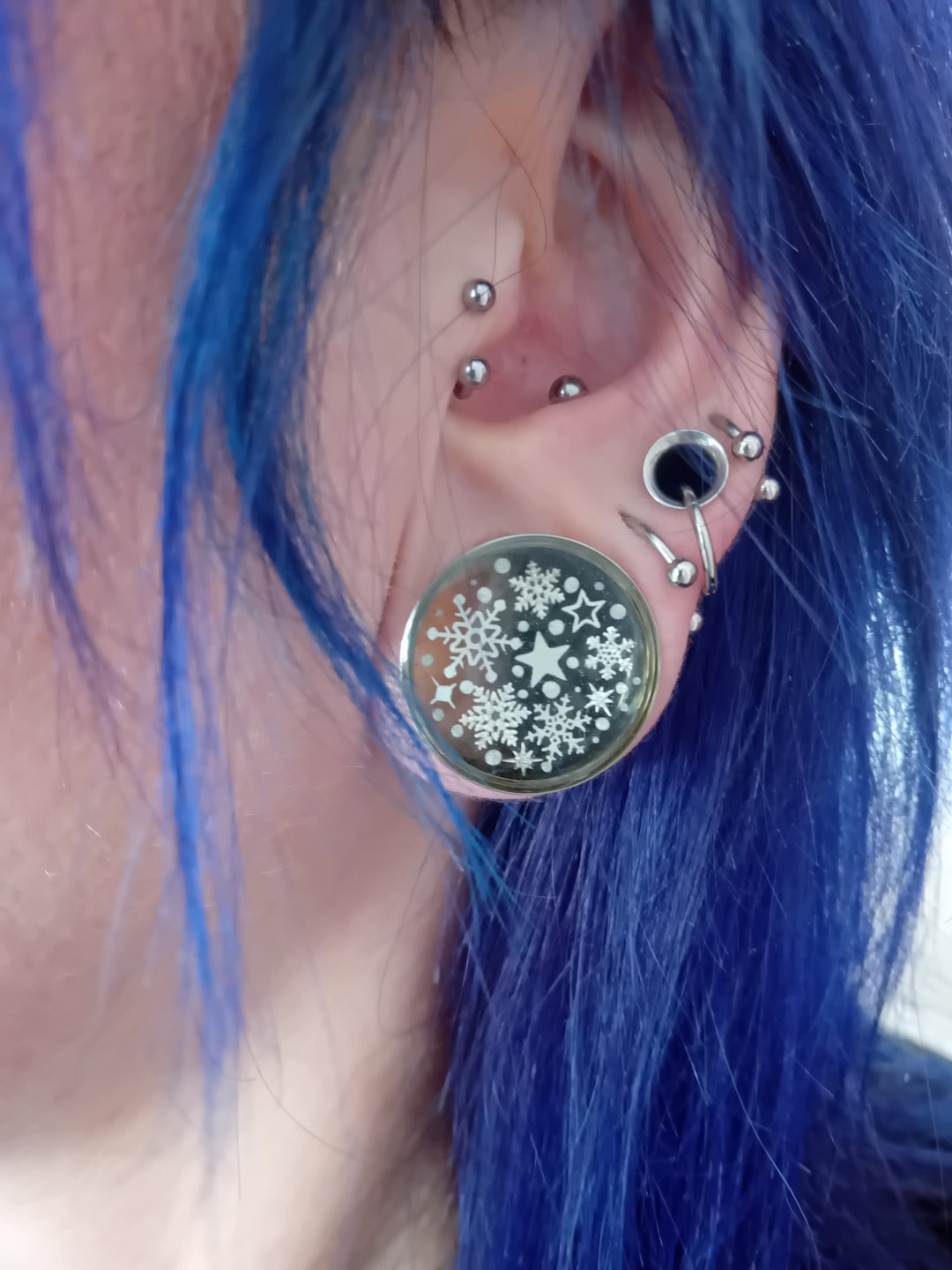 ear weights ring stack for stretched ears