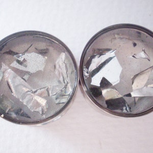 Plugs Gauges Broken Mirror Glass Silver Foil Metal Alternative Unusual Custom Unique Handmade Ear Tunnels image 3