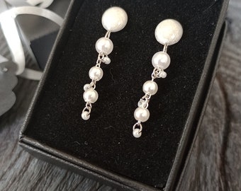 Occasion Dangle Plugs 2g 1g 0g 00g: 6mm 7mm 8mm 10mm Faux Pearl Drop Gauged Earrings Wedding Gauges, Ear Tunnels- Handmade & Ready to Ship