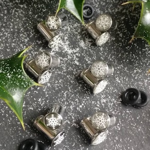 Snowflake Ear Plugs 6mm / 2g, Winter Christmas Gauges Handcrafted & READY TO SHIP