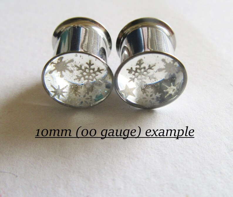Snowflake Ear Plugs Ear Tunnels Winter Plugs Glitter Plugs Etsy