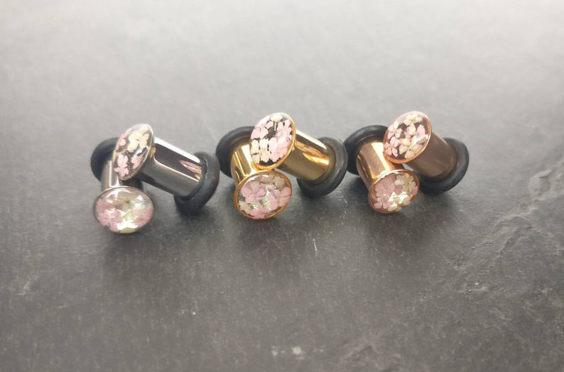 6mm Floral Ear Plugs 2g Earrings Real Flower Gauges 2 Etsy UK