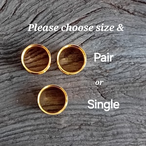Gold Gauges, Plugs with Metallic Flakes, Golden Reflective Ear Tunnels 8mm 10mm 12mm 14mm 16mm 19mm 22mm 25mm (0g gauge - 1") READY MADE image 3