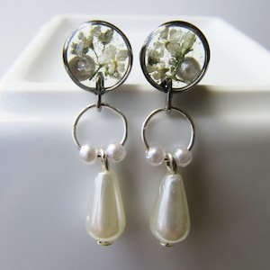 Zatyczki do uszu z prawdziwymi kwiatami, ślubne wskaźniki z perełkami w kształcie łezki, rozmiary od 0 g 8 mm do 1 cala 25 mm, ręcznie robione rozciągacze do uszu zdjęcie 4