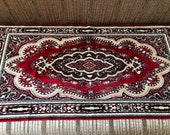 Velvet Set of 2 Chair Rug, Vintage bohemian boho Kilim, Small Armchair Cover,Turkish Persian styled bedside carpet GDR Decor Chair Cover Red