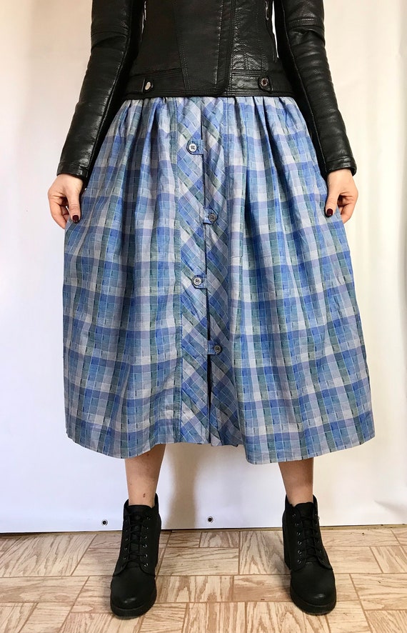 VINTAGE 80S COBALT BLUE STRAIGHT SKIRT LONG MIDI