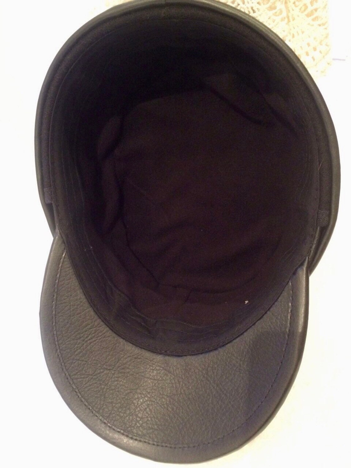 Leather German army military hat cap black cadet cap Etsy