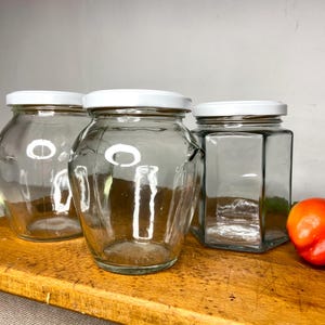 Canning jars with lids, glass Ukrainian Slavic jars, canning supplies, storage jar Ukrainian rustic decor small Preserving Mason Jar