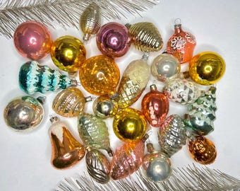 Adornos navideños vintage de cristal ruso de mercurio, decoración ucraniana de la URSS de los años 60