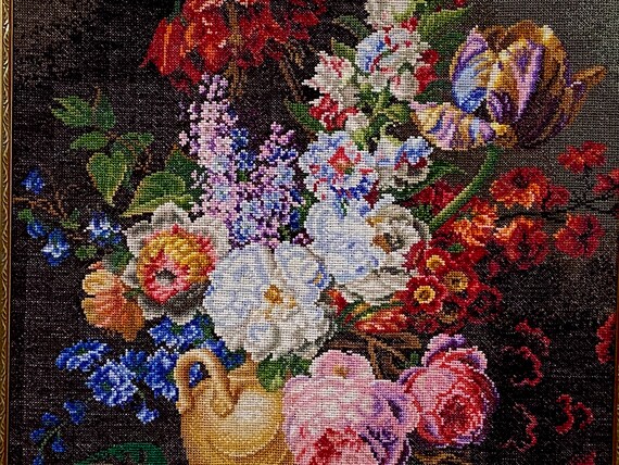 Ramo de flores de cuadro ucraniano bordado en estilo rococó - Etsy España Ramo de flores de cuadro ucraniano bordado en estilo rococó - Etsy España
