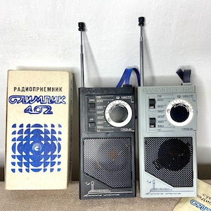 Radzieckie radio przenośne Olympic, zabytkowe radio ZSRR, radziecki tranzystorowy odbiornik radiowy