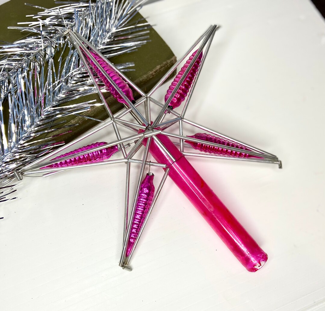 50年代の大きなアンティークソビエトスターガラスフィニアルクリスマス