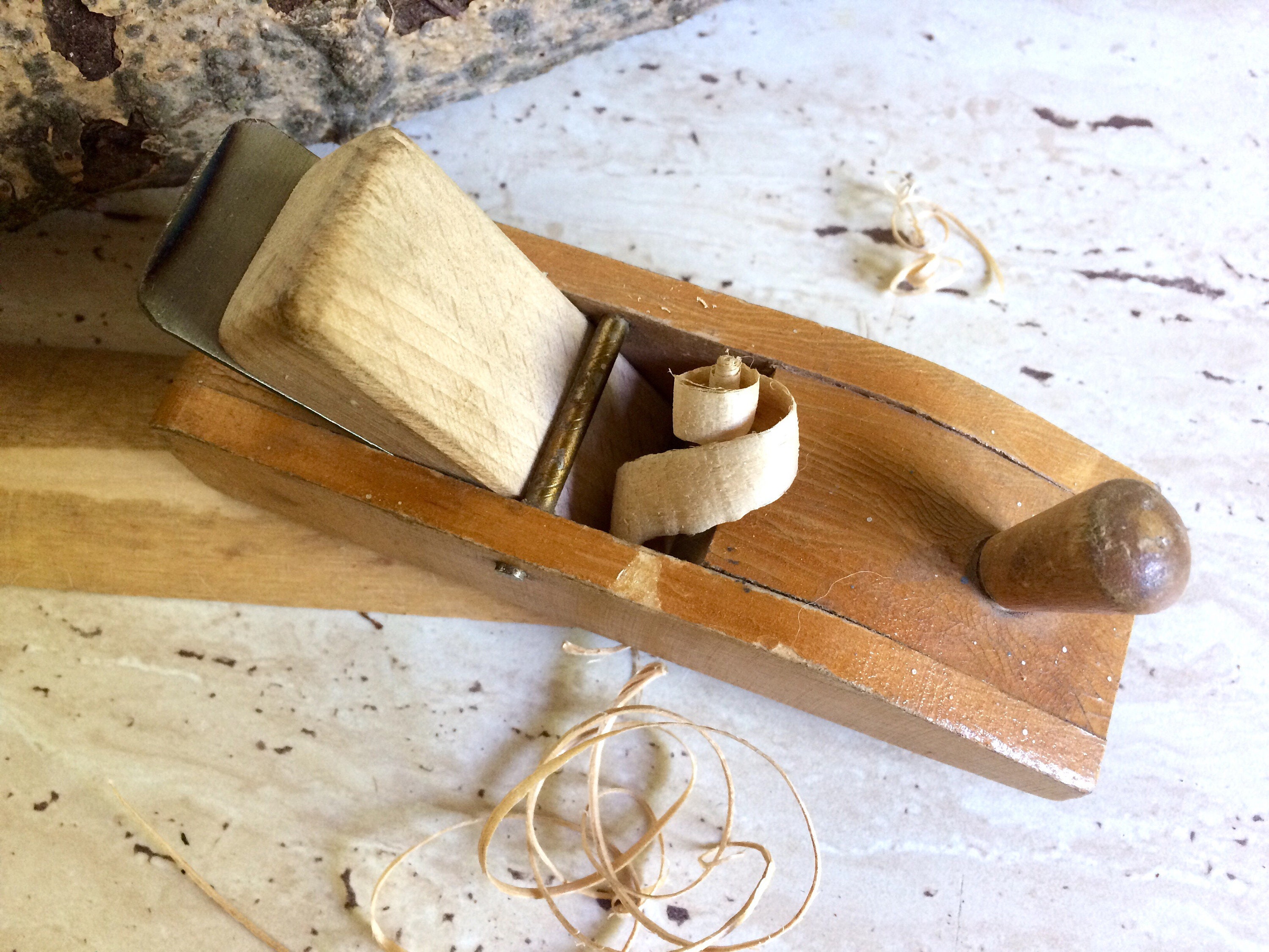 Hand wood planer Vintage woodworking Old plane Curved Etsy