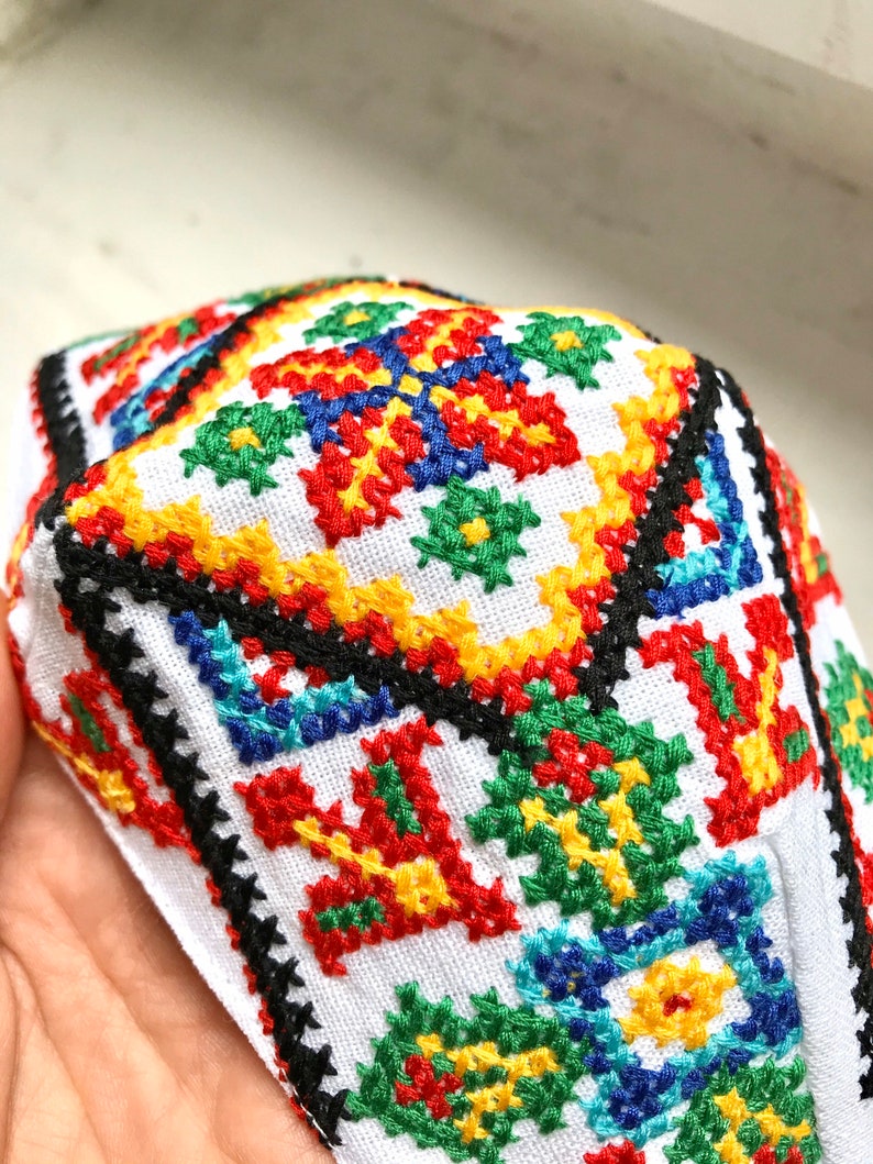 Ukrainian face mask with embroidery pattern 2 layers linen Etsy