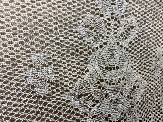 Vintage silver lurex lace flamenco cover up, brid… - image 8