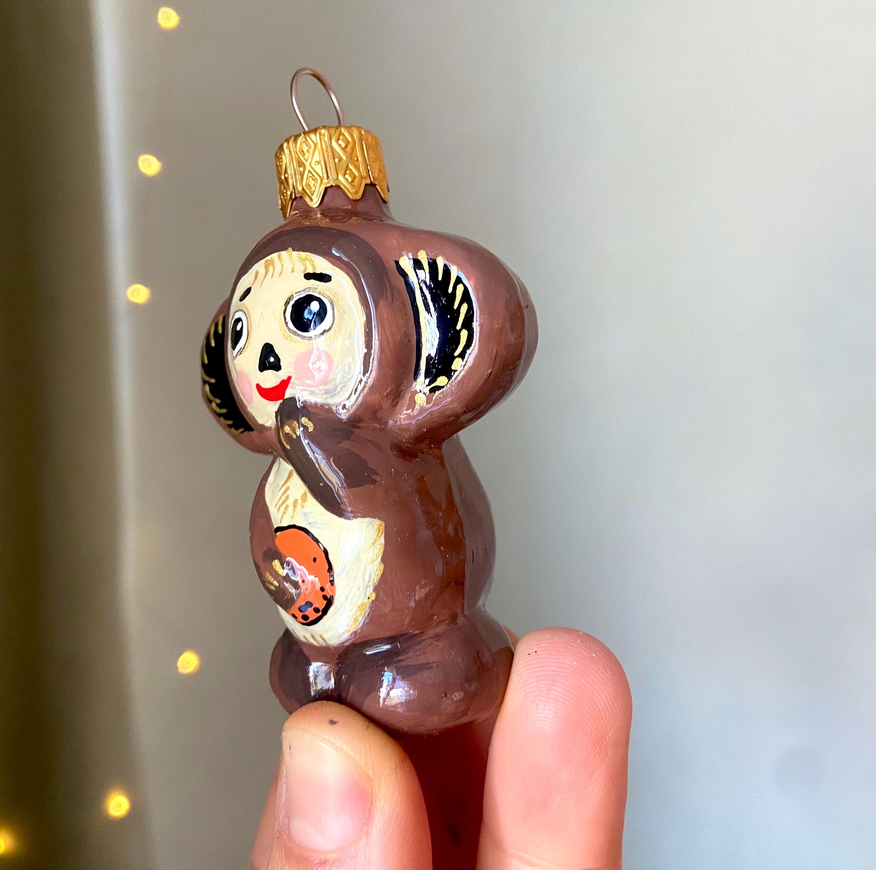 Cheburashka and Crocodile Gena Christmas Ornament - Hand-painted