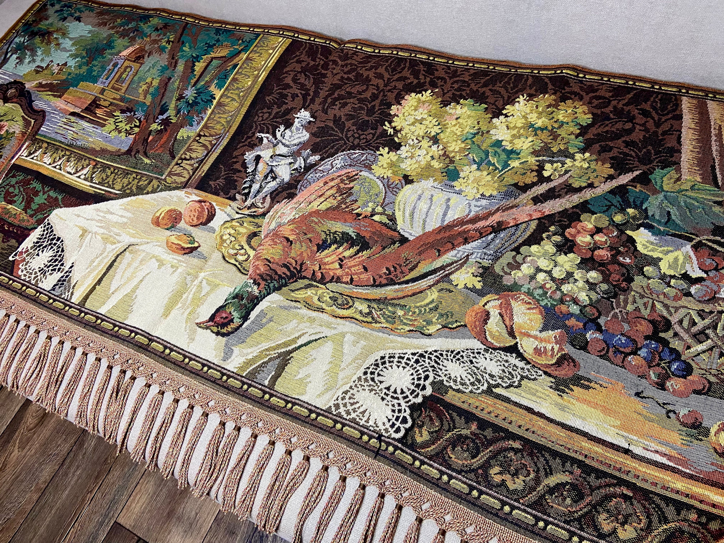 Vintage Still Life Russian Tapestry, Soviet Cotton Wall Hanging