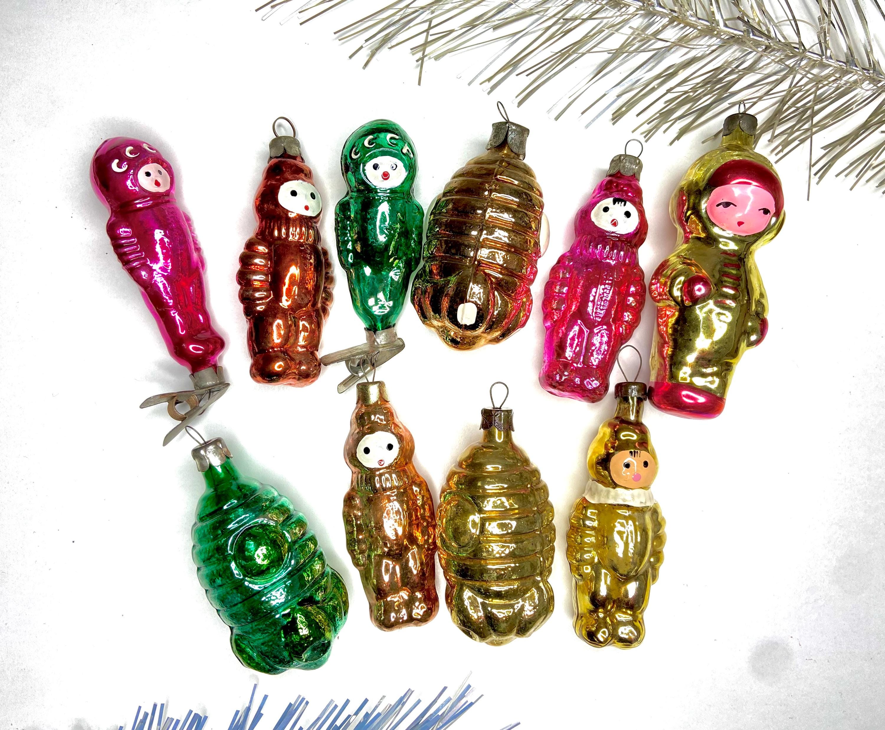 * vintage ornament ୨୧ キャンドル型 クリップオーナメント Spaceman Soviet Vintage Mercury Space Christmas Ornament, 60s