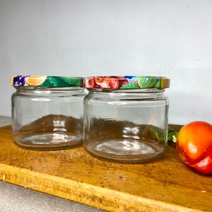 Canning jars with lids, glass decorative Ukrainian Slavic jam small jars 11,1 oz canning supplies, Ukrainian storage Preserving Mason Jar