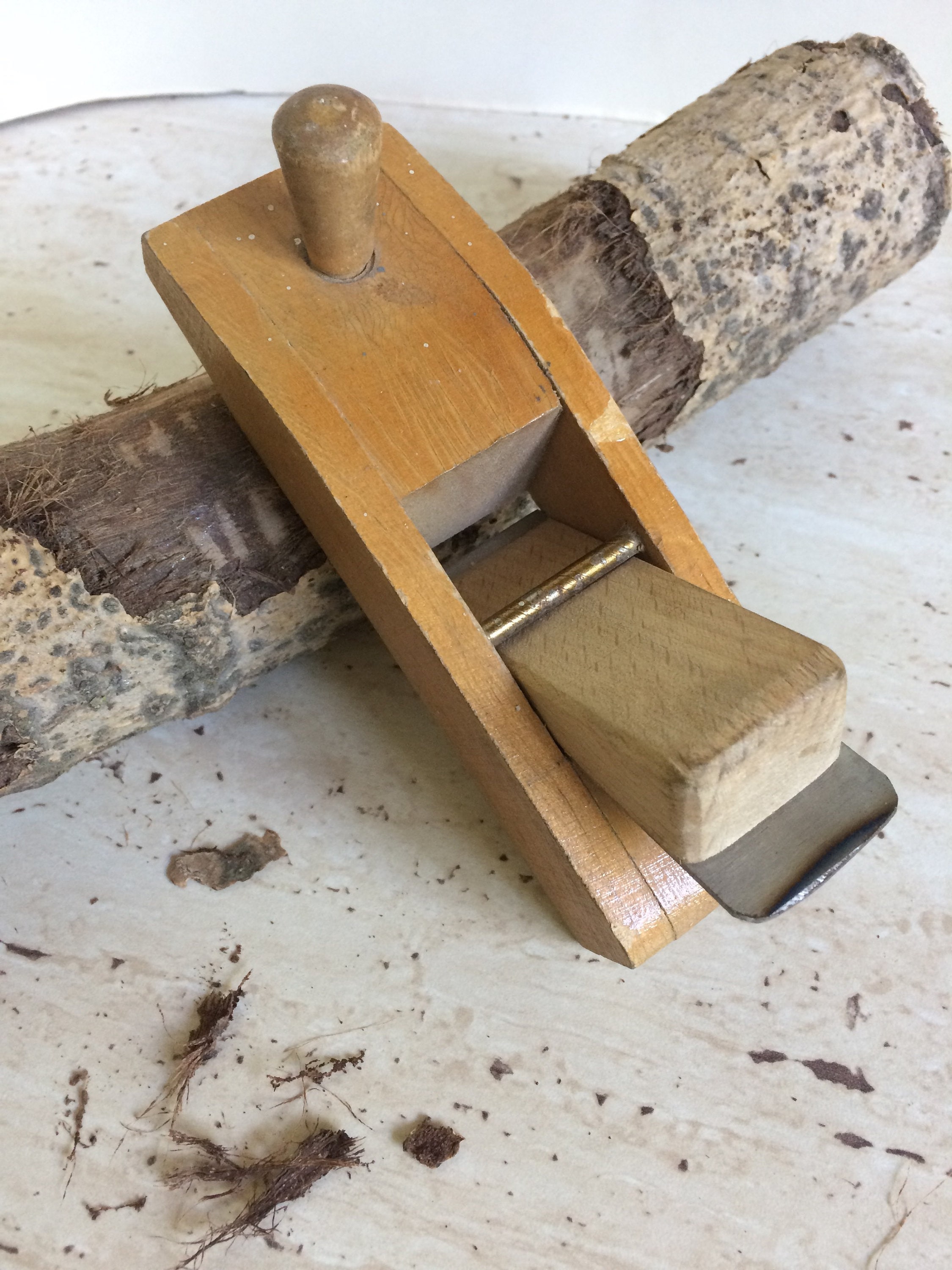 Hand wood planer Vintage woodworking Old plane Curved Etsy