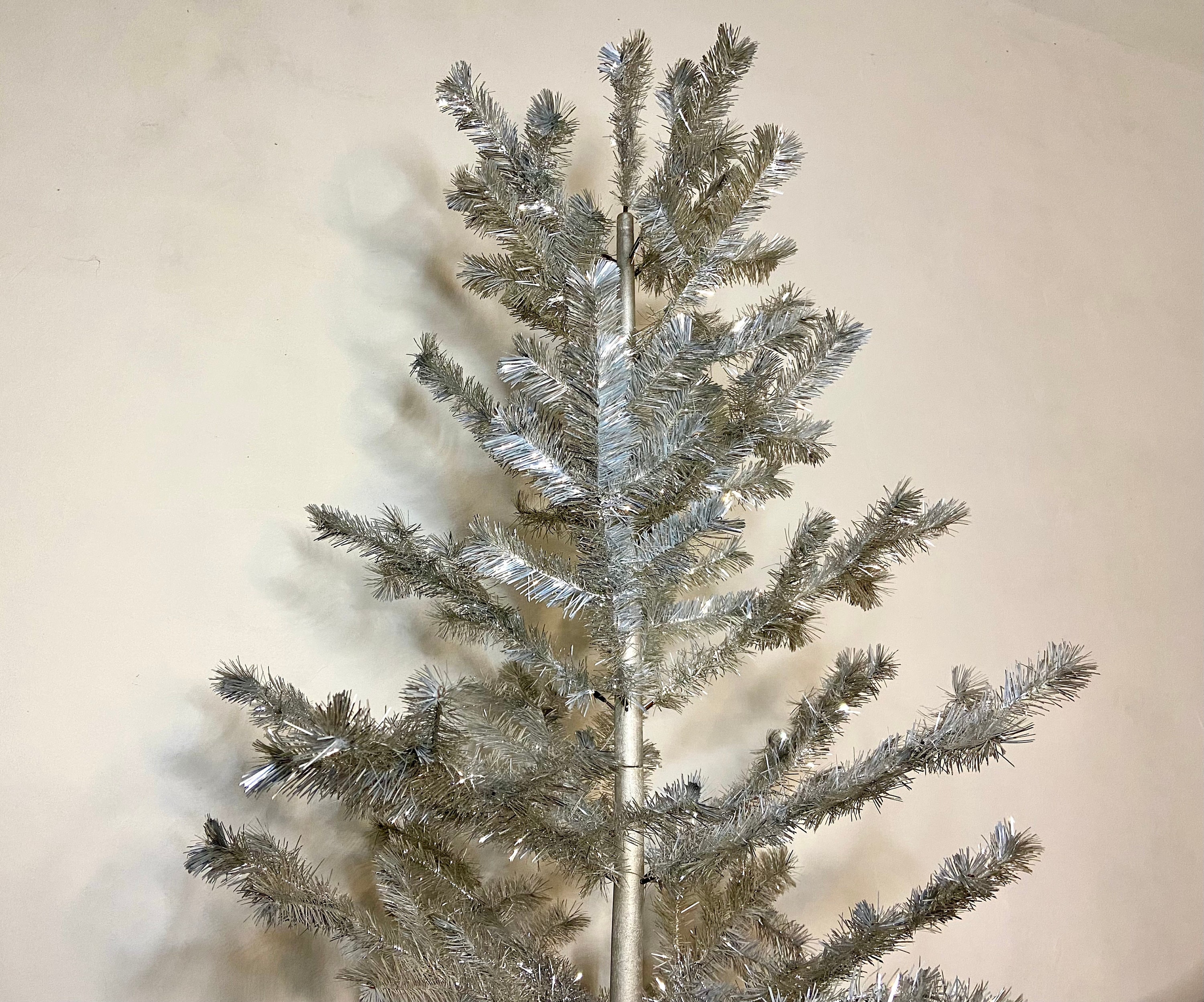 50s Vintage Aluminum Silver Christmas Tree, Soviet Evergleam