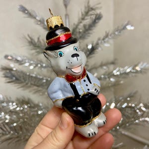 Wolf hand-painted Ukrainian Christmas ornament, glass russian christmas ornaments, fairy tale animal figurine, Ukraine holiday decorations