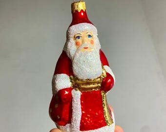 SET Ded Moroz and Snegurochka Ukrainian Glass Decorations, Russian