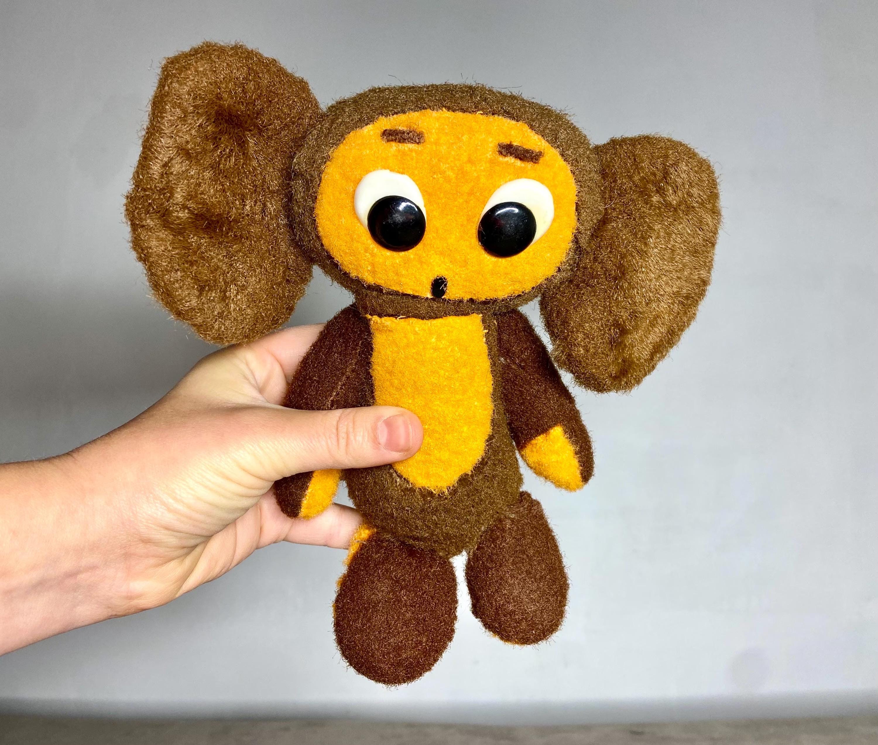 Cheburashka and Crocodile Gena Plush Soviet Toy, Vintage Soft Doll