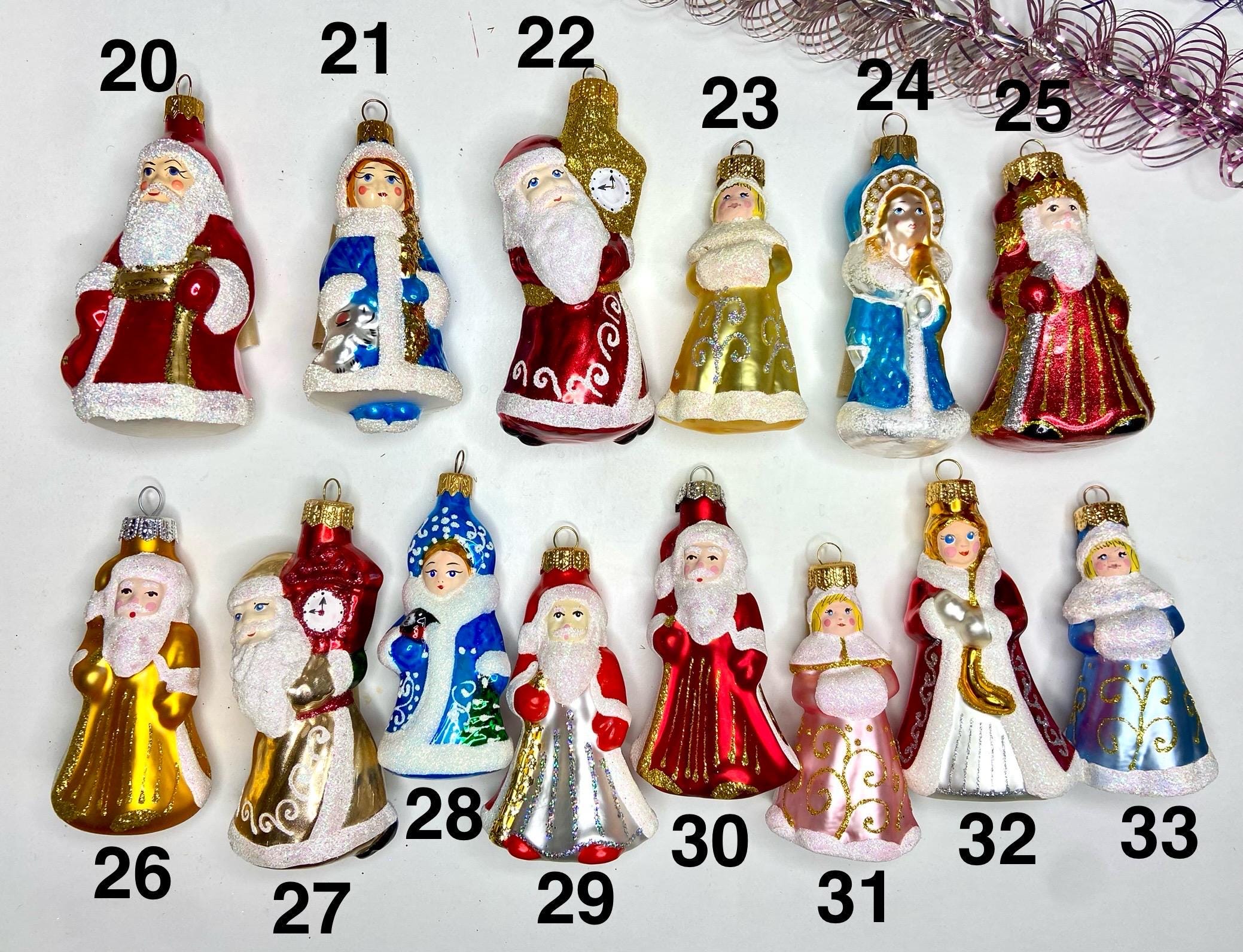 Snow Maiden Glass Ornament, Ukrainian New Year Mercury Glass