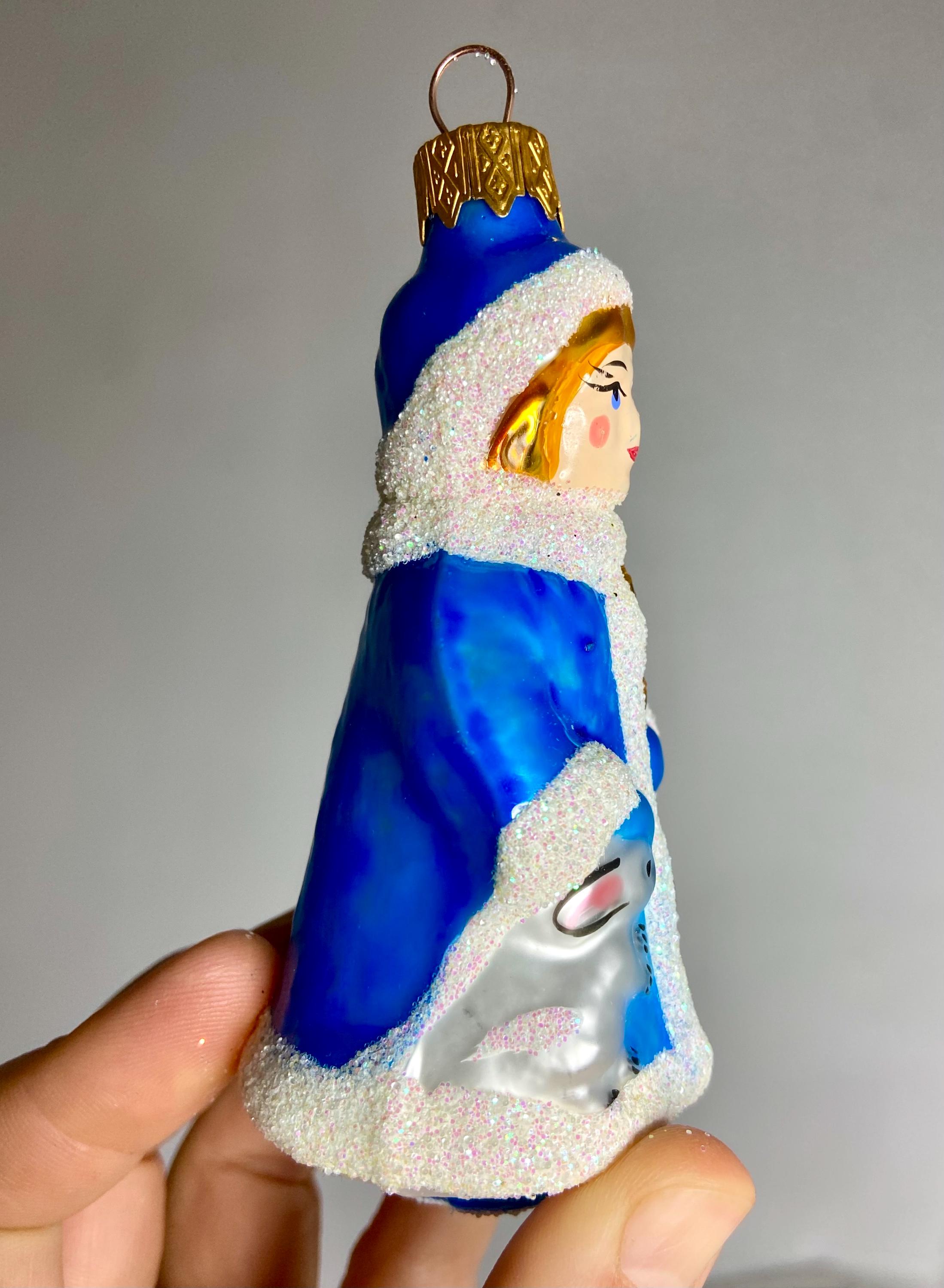 SET Ded Moroz and Snegurochka Ukrainian Glass Decorations, Russian