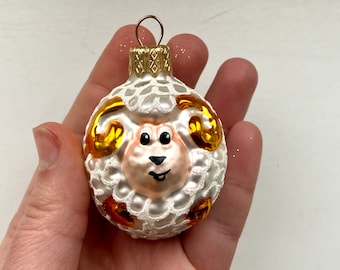 SEEP mini Ukrainian Christmas ornament, russian hand-painted lamb, Ukrainian hanging mercury glass, New Year Decoration, Ukraine stores